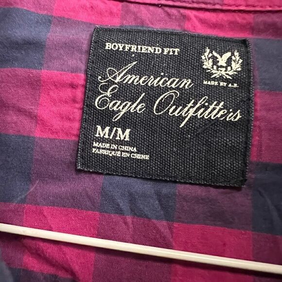 American Eagle purple and navy button down shirt - Picture 6 of 6